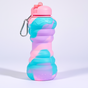 550ml Water Bottle Leak Proof Twist Cap BPA Free Silicone Foldable Water Bottle Portable