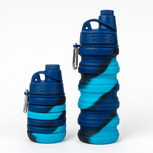 500ml Creative Silicone Folding Water Cup Outdoor Portable Water Bottle Cycling Sports Large Capacity Portable Water Bottle