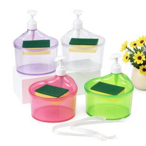 Liquid Soap Dispenser With Pump & Sponge with Sponge Caddy Organizer Holder for Kitchen